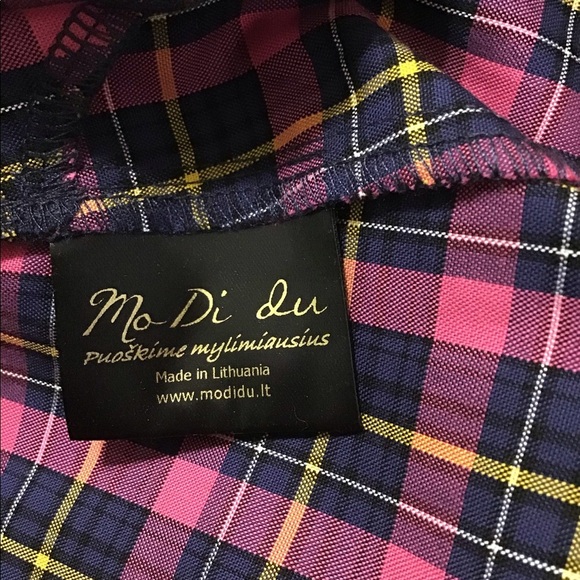 NWOT Designers MoDiDu Pink Plaid Girls Dress - Picture 6 of 8